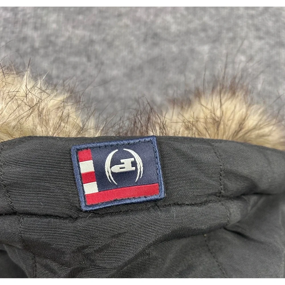 Vintage Phat Farm Kids Black‎ Hooded Faux Fur Trimmed Winter Parka Jacket Size 5